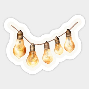 Full of Bright Ideas String Lights in Copper and Tan Sticker